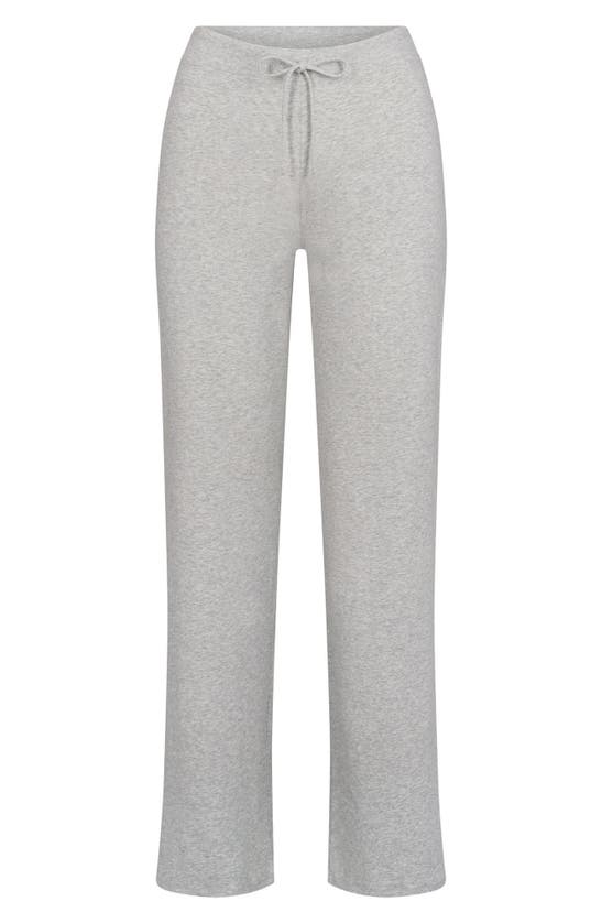 Skims Cotton Blend Jersey Pajama Pants In Light Heather Grey