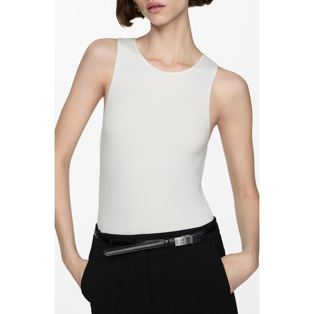 Mango Sleeveless Bodysuit In White