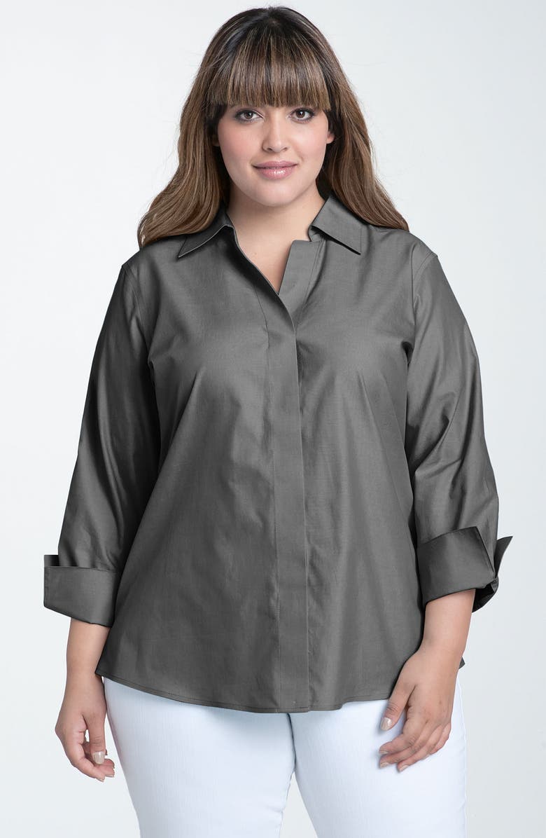 Foxcroft Wrinkle Free Shaped Shirt (Plus Size) | Nordstrom