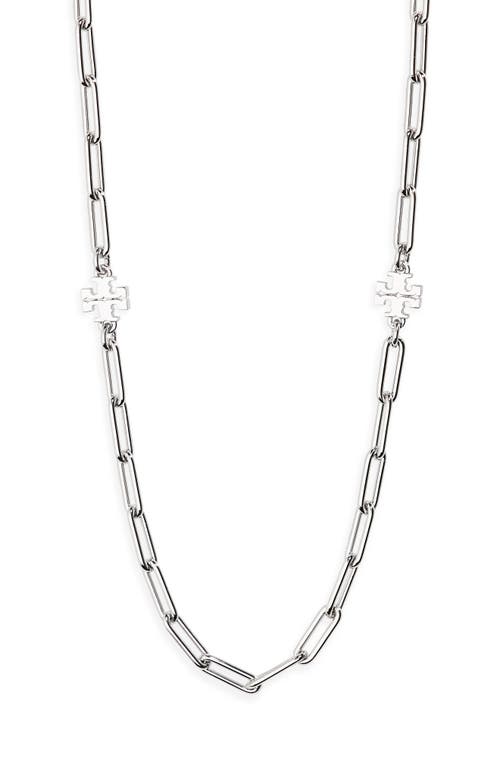 Tory Burch Good Luck Chain Necklace in Tory Silver at Nordstrom
