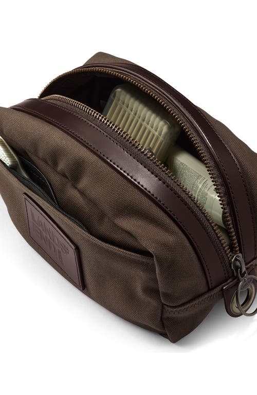 Shop Lands' End Waxed Canvas Travel Dopp Kit Toiletry Bag In Brown