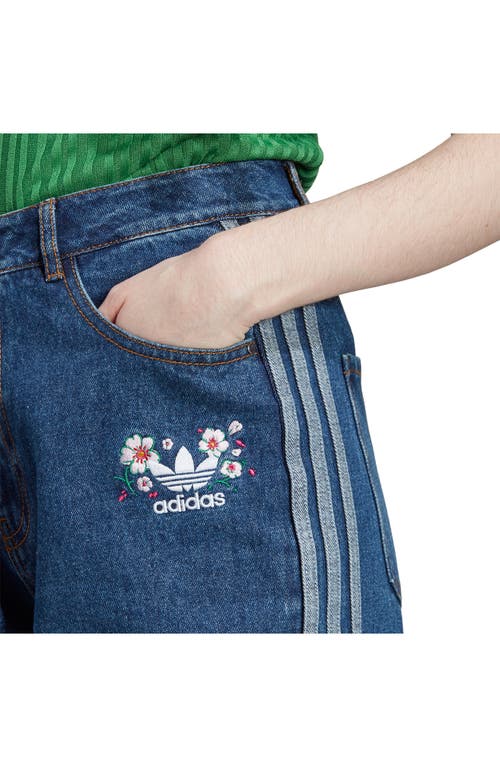 Shop Adidas Originals X Naomi Otsu 3-stripes Jeans In Blue Ink Denim