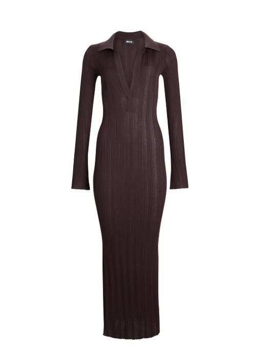 Shop Ser.o.ya Azula Rib Knit Maxi Dress In Ash Brown