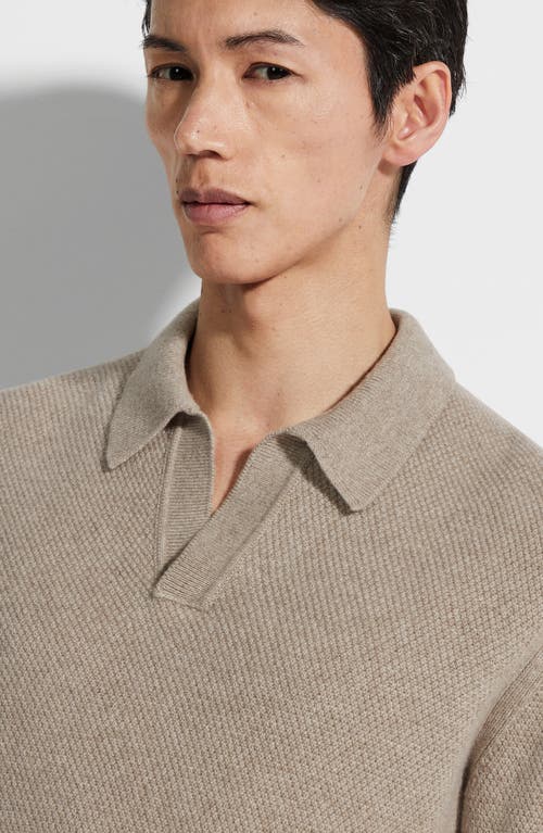 Shop Zegna Oasi Cashmere Polo Sweater In Piedicavallo