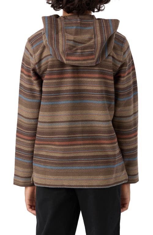 Shop O'neill Kids' Bavaro Stripe Pullover Hoodie In Chocolate Chip