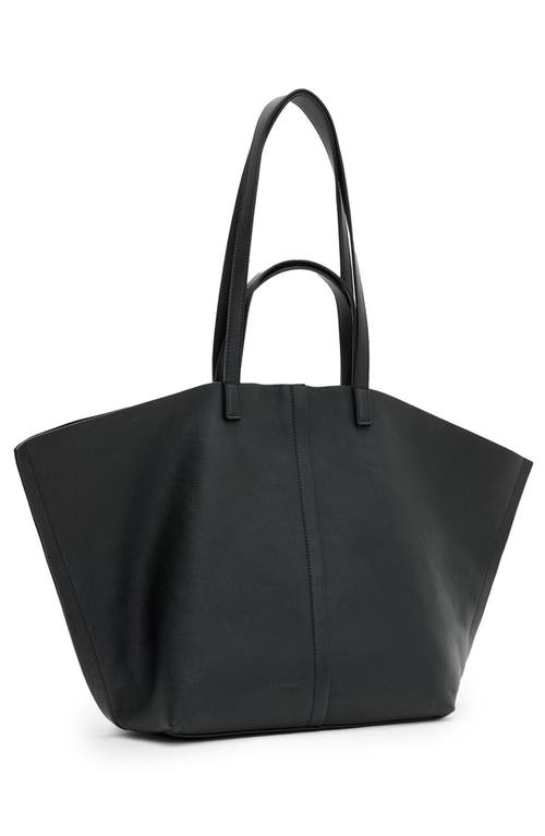 Shop Allsaints Phoenix Leather East/west Tote In Black