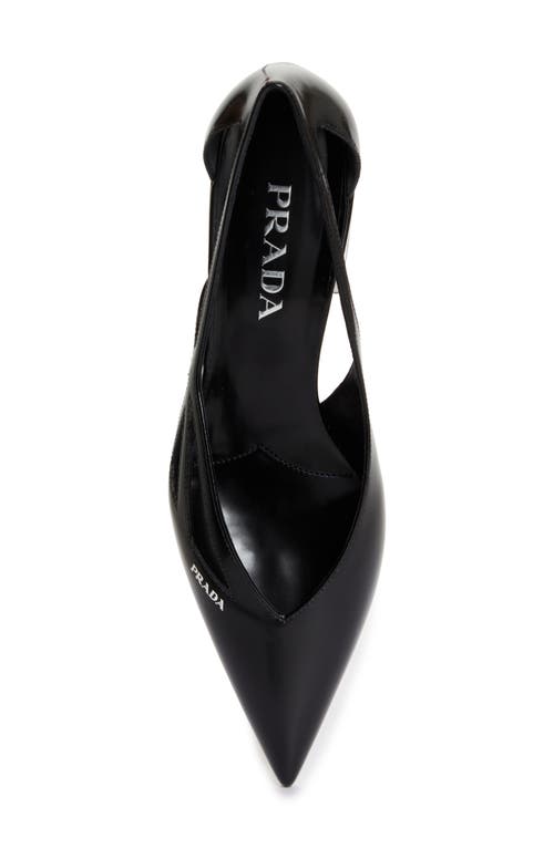 Shop Prada Runway Pointed Toe Pump In Nero