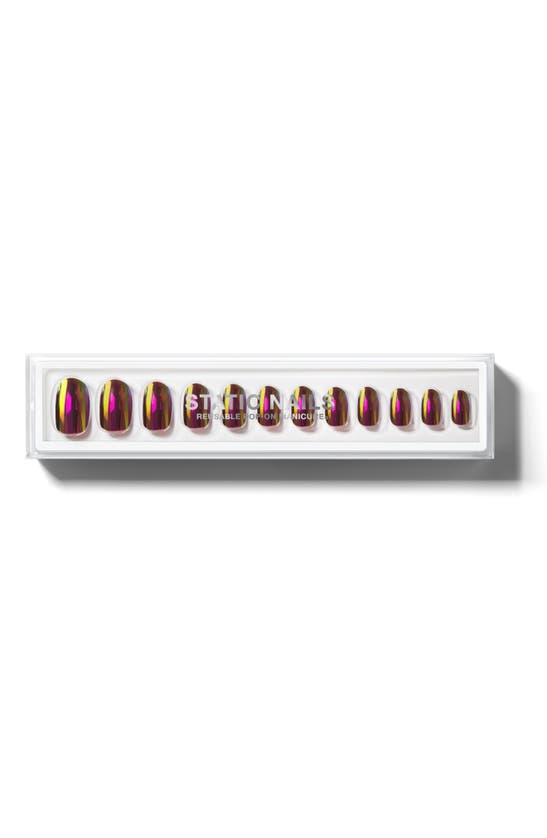 Static Nails Round Pop-on Reusable Manicure Set In Venom