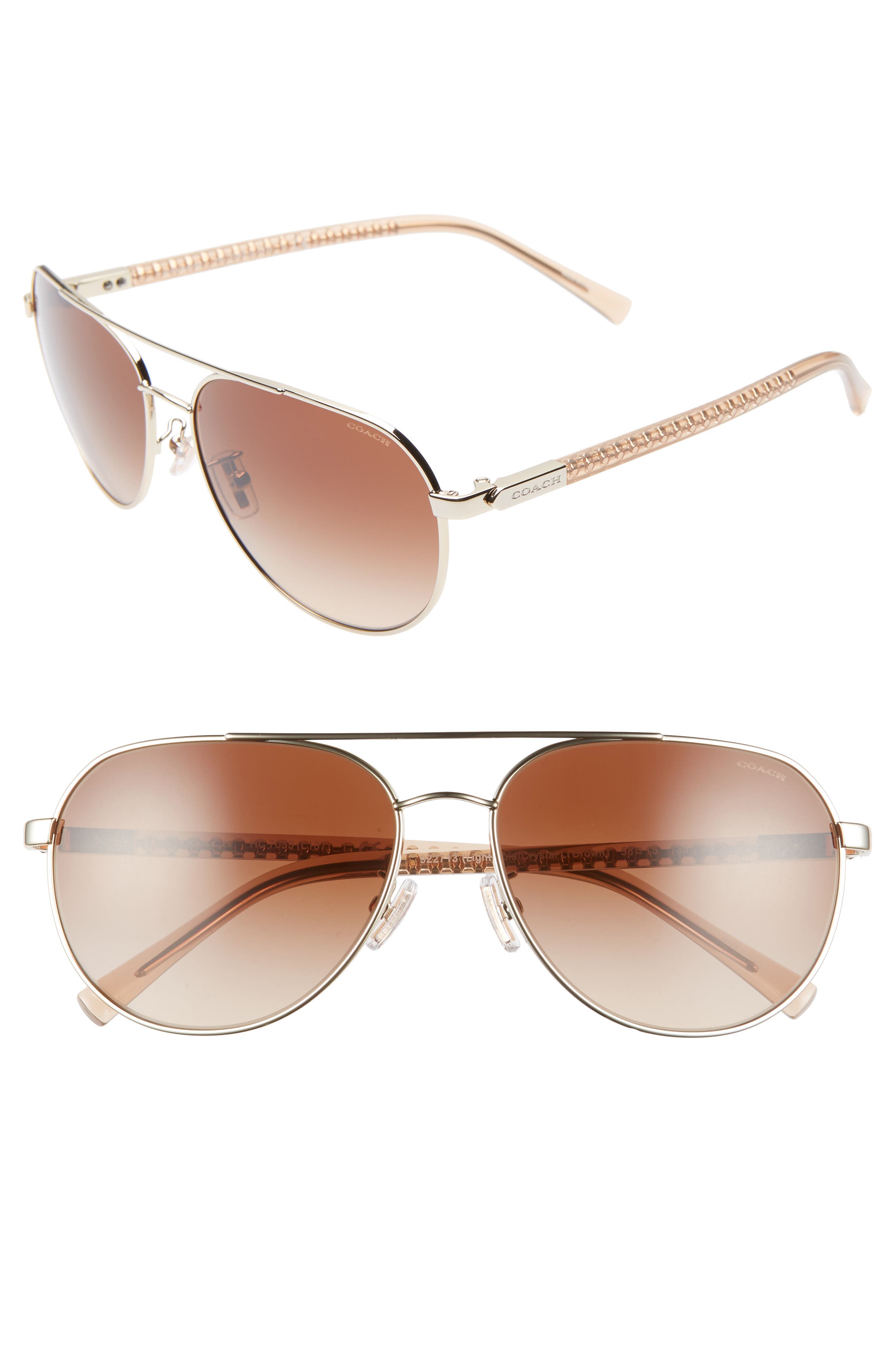 COACH 58mm Aviator Sunglasses Nordstrom