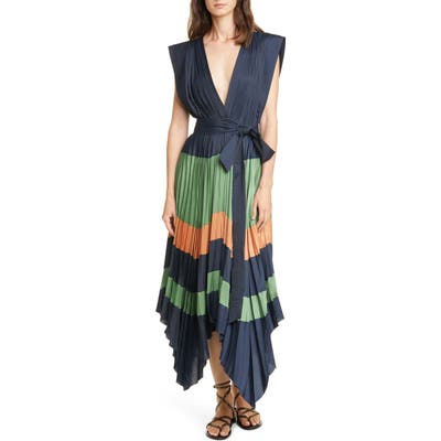 Ulla Johnson Mayshe Handkerchief Hem Dress, Blue