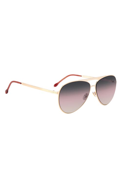 Isabel Marant 62mm Gradient Aviator Sunglasses In Rose Gold Red