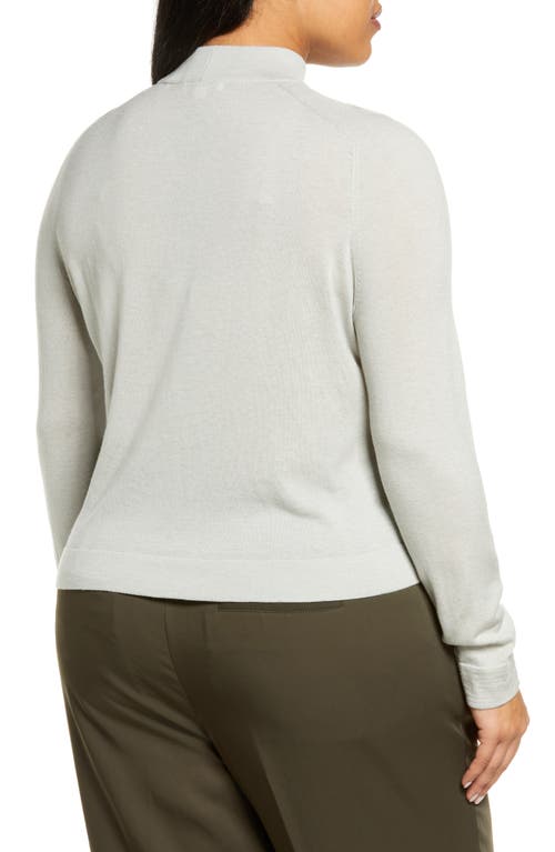 Vince Seamless Mock Neck Wool Blend Sweater In Silverstone