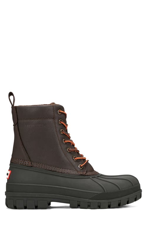Hunter Southall Waterproof Insulated Boot In Demitasse/dark Brown