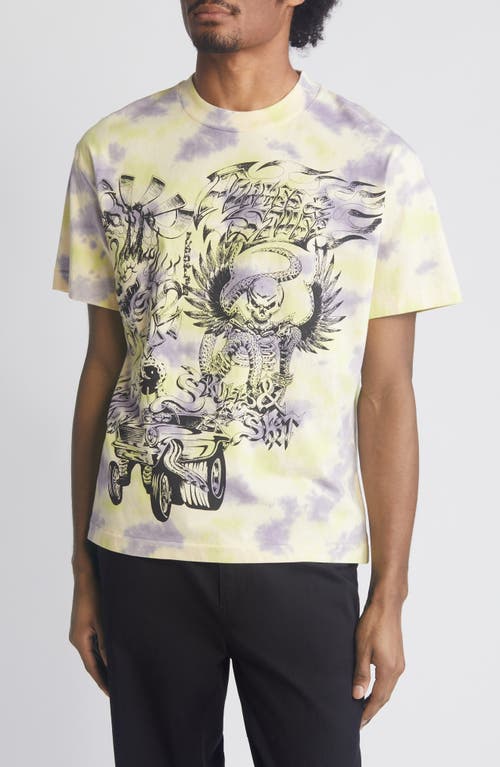 Flames & Stuff Tie Dye Cotton Graphic T-Shirt