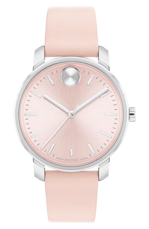 Shop Movado Bold Access Leather Strap Watch, 34mm In Pink