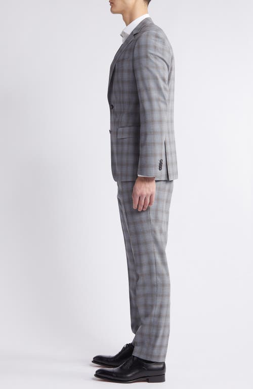 Shop Hugo Boss Boss Huge Plaid Stretch Suit In Silver