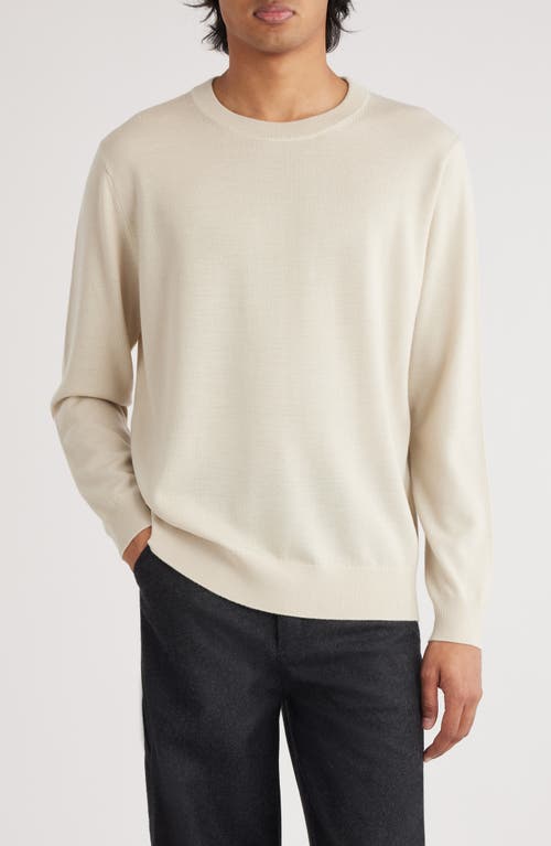 Shop Dries Van Noten Muchi Merino Wool Crewneck Sweater In Ecru