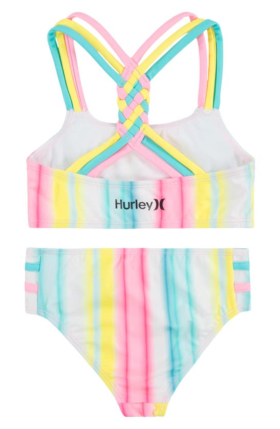 Shop Hurley Kids' Braided Two-piece Swimsuit In Pink Multi