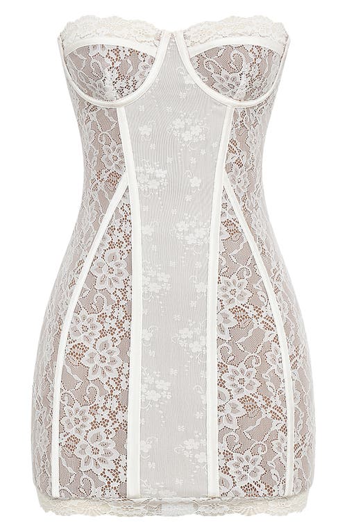 Shop Mistress Rocks Underwire Lace Minidress In White