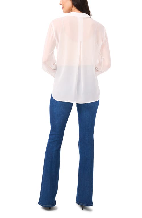 Shop Vince Camuto Bead Detail Button-up Shirt In New Ivory