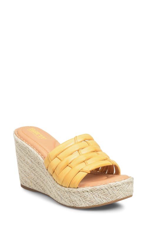 Aneesa Espadrille Wedge Slide Sandal in Yellow Leather