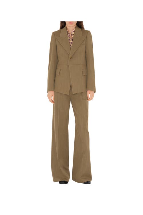 Burberry Logo Wool Blazer In Maple/cocoa
