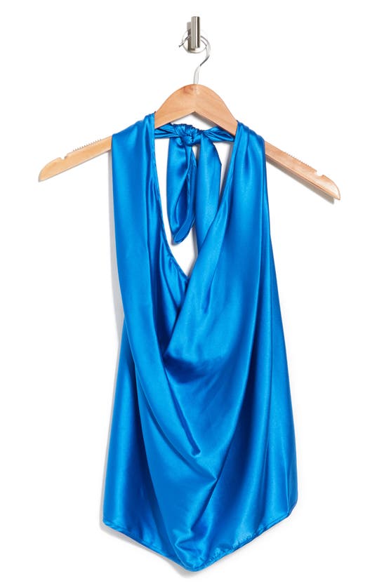 Ramy Brook Convertible Stretch Silk Charmeuse Top In Lapis