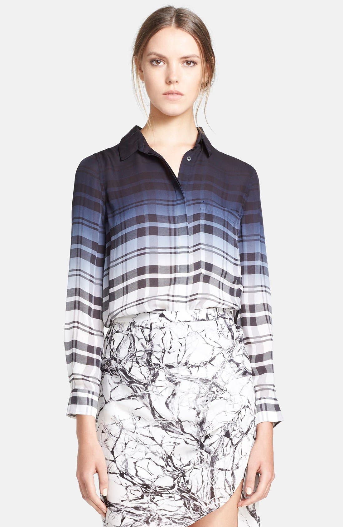 Haute Hippie 'The Husband' Dip Dye Silk Blouse Nordstrom