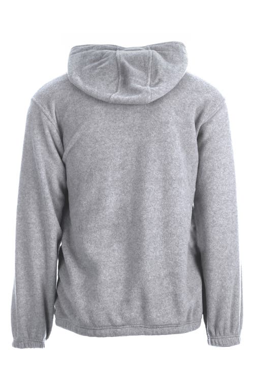 Burnside Polar Fleece Quarter Zip Hoodie In Heather Grey