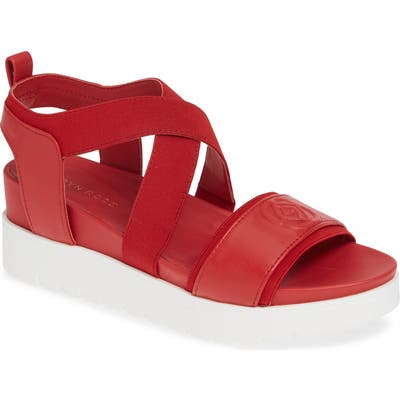 Taryn Rose Stephanie Wedge Sandal, Red