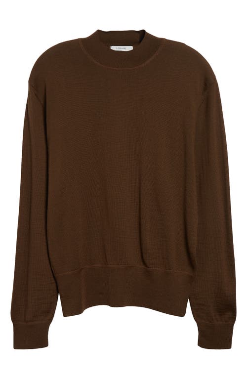 Shop Lemaire Wool Blend Mock Neck Sweater In Hazelnut Brown Br451