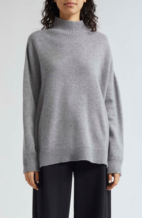 Emporio Armani Oversize Wool & Cashmere Turtleneck Sweater in Solid Light Grey 