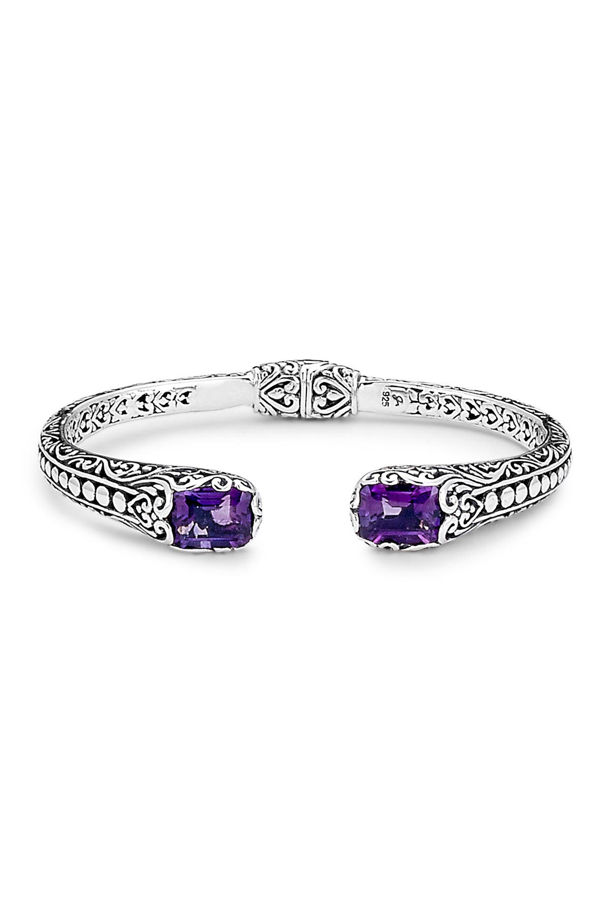 Samuel B Jewelry | Sterling Silver Amethyst Dot Design Bali Swirl ...