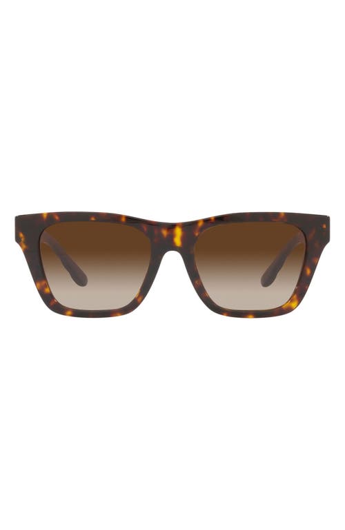 Tory Burch 52mm Gradient Rectangular Sunglasses in Dk Tort