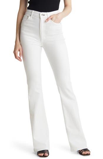 Rag & Bone Icon Casey High-rise Flare Jeans In Opticwht