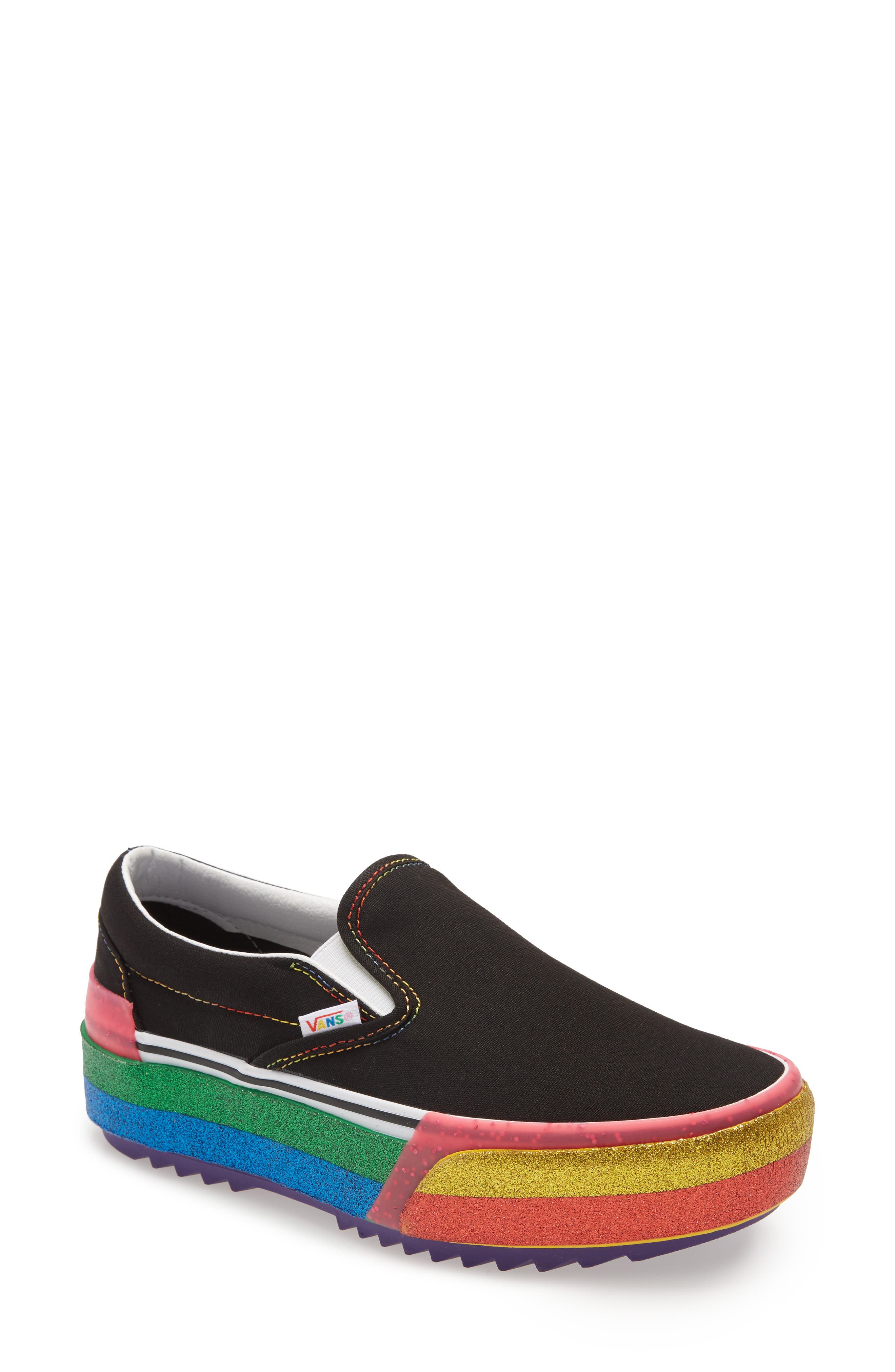 vans glitter slip on stacked