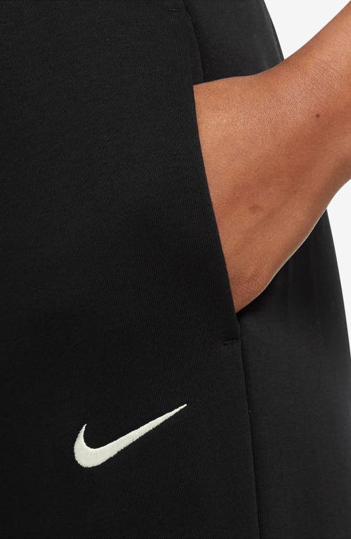 Shop Nike Sportswear Phoenix High Waist Wide Leg Sweatpants In Black/sail