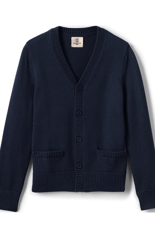LANDS' END LANDS' END SCHOOL UNIFORM BOYS COTTON MODAL BUTTON FRONT CARDIGAN SWEATER