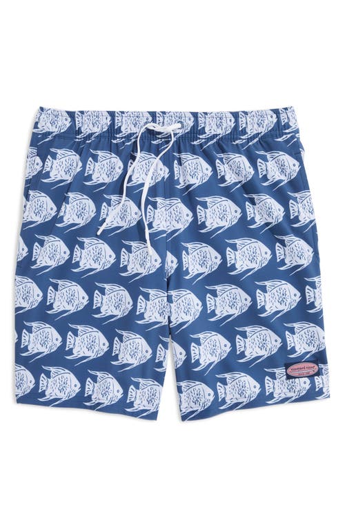 Shop Vineyard Vines 7-inch Chappy Swim Trunks In Blue Fish