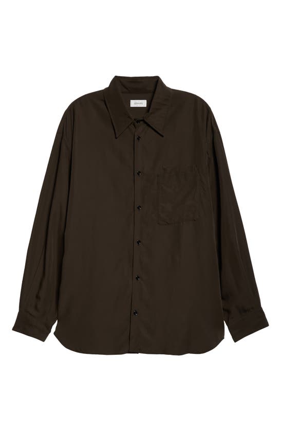 Shop Lemaire Relaxed Fit Double Pocket Button-up Shirt In Dark Espresso Br507