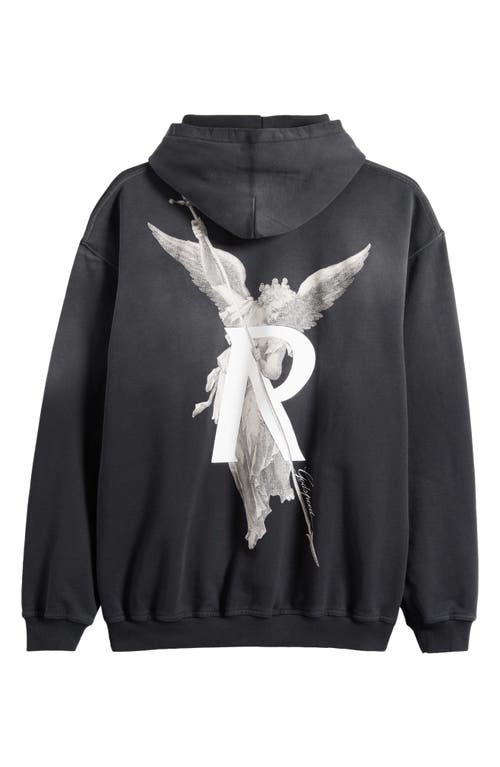 Shop Represent Archangel Cotton Graphic Hoodie In Stained Black