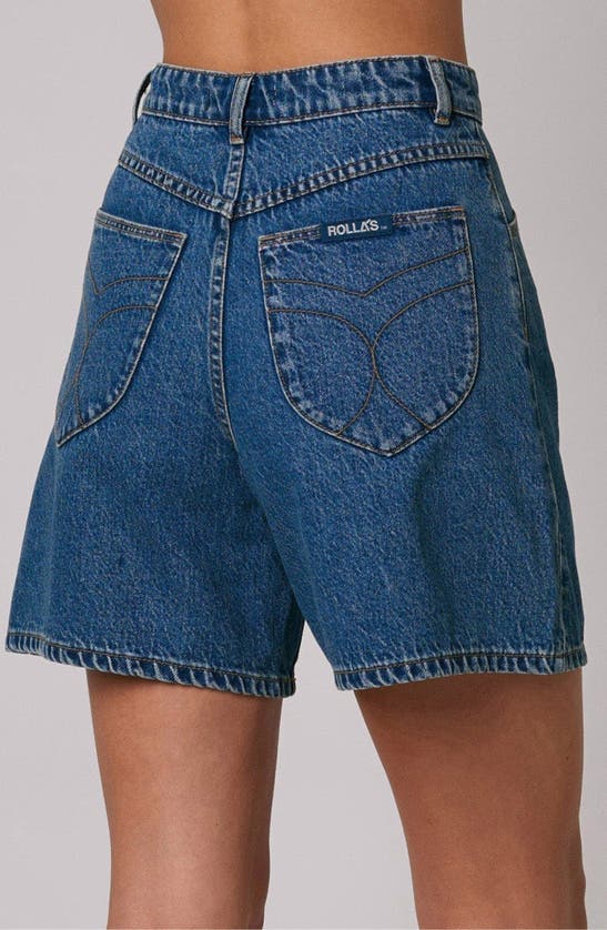 Shop Rolla's Super Mirage High Waist Denim Shorts In Mid Vintage Blue
