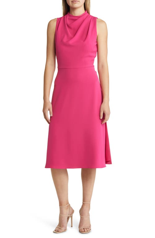 Black Halo Cleo Sleeveless Fit & Flare Midi Dress in Berry Pink