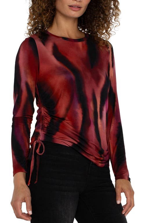 Shop Liverpool Crewneck Ruched Top In Fire Opal