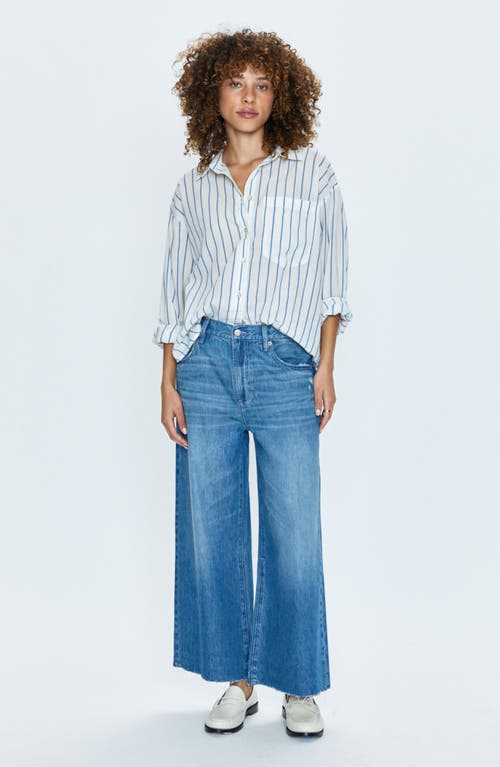 Shop Pistola Jadyn Raw Hem Crop Wide Leg Jeans In Amalfi