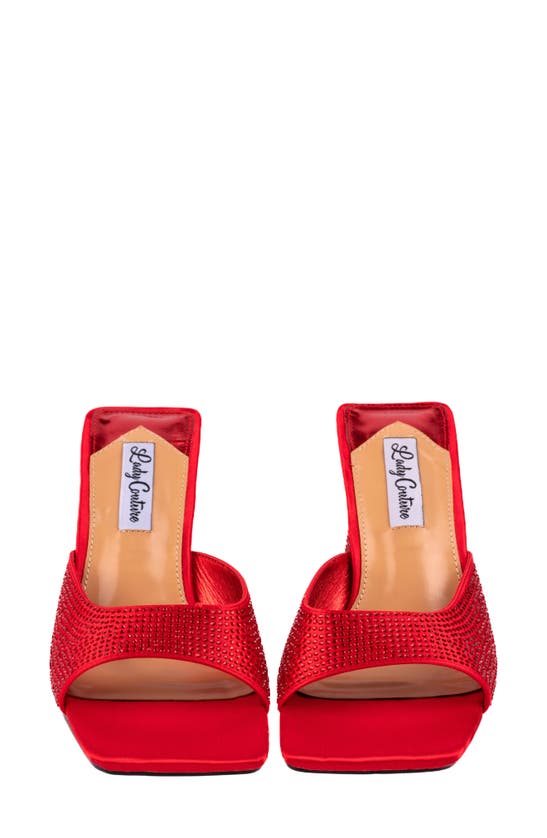 Lady Couture Women's Reese Embellished Block Heel Sandals In Red