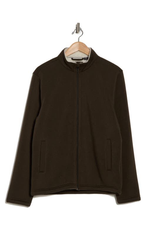 Shop Vintage 1946 Faux Shearling Lined Zip Jacket In Dark Olive