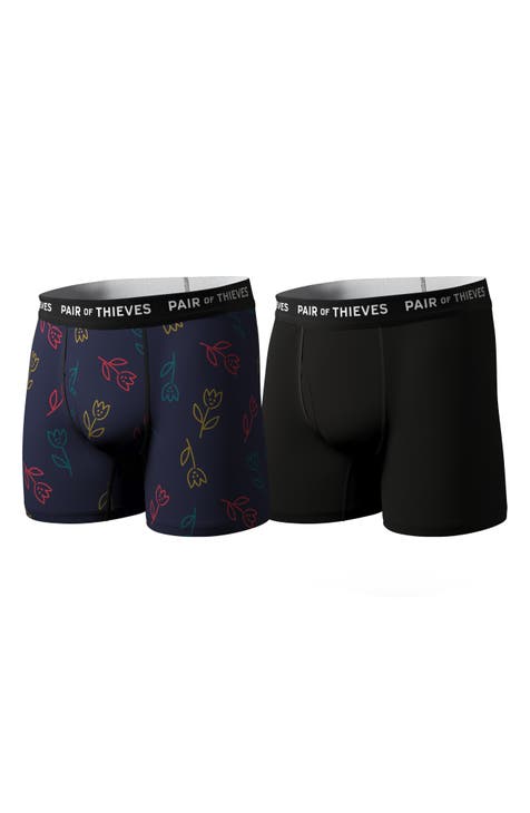 Buy Pair of Thieves Super Fit Men's Boxer Briefs 3 Pack, Black/Grey/Plum,  XX-Large at