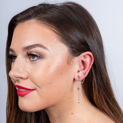 Lucy Quartermaine Splash Double Post Earring With Drop In Sterling Silver