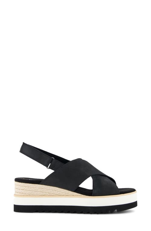 Shop Toms Diana Crossover Platform Wedge Sandal In Black